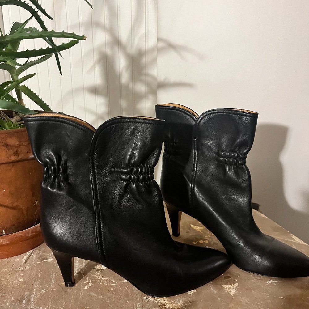 Isabel Marant Black Leather Ankle Boots